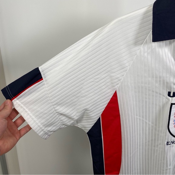Original Umbro England Football Shirt 1998 Home Rare White Large - Picture 9 of 16